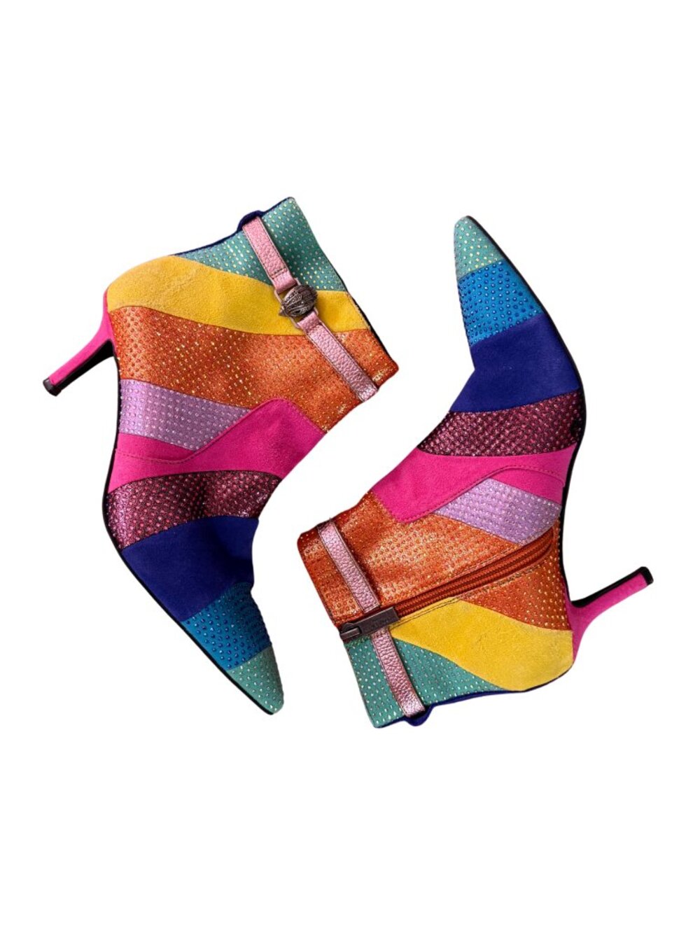 KURT GEIGER Kensington Flexi Ankle Boot Rainbow Crystal EUC $300 Sz 37 - Picture 2 of 5